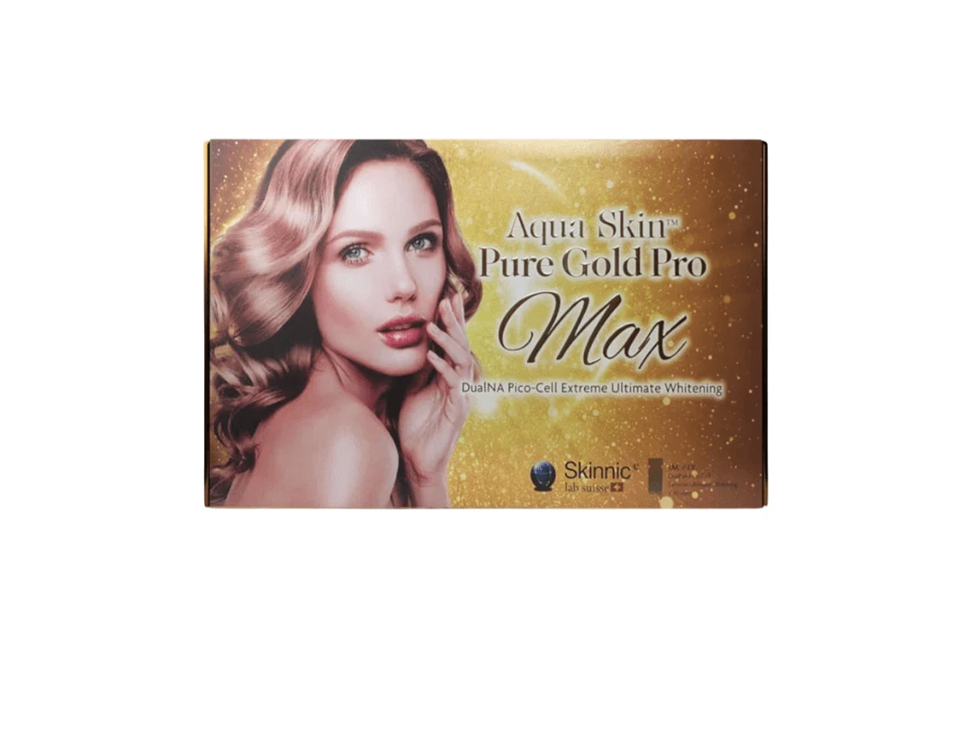 Aqua Skin Pure Gold Pro Max Beyond Trina Pico Cell Supreme Glutathione Skin Whitening Injection - 30 Session - Switzerland